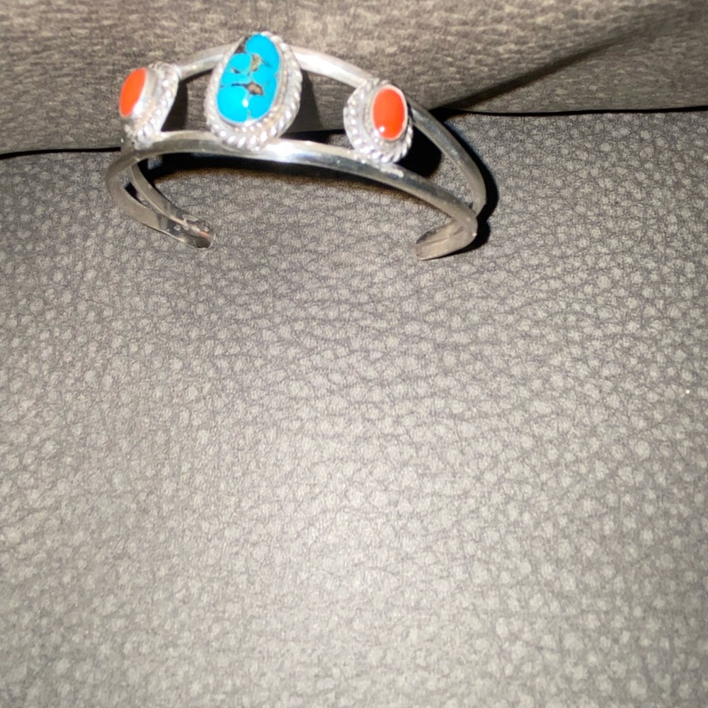 Silver and Turquoise Bracelet - Picture 3 of 3